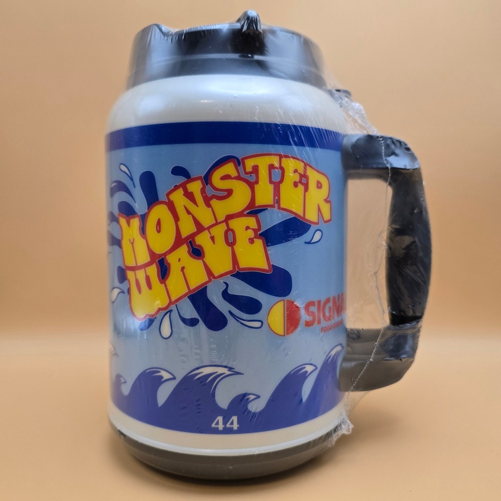 Vintage Whirley Monster Wave 44oz Insulated Travel Mug Signal Food Stores USA
